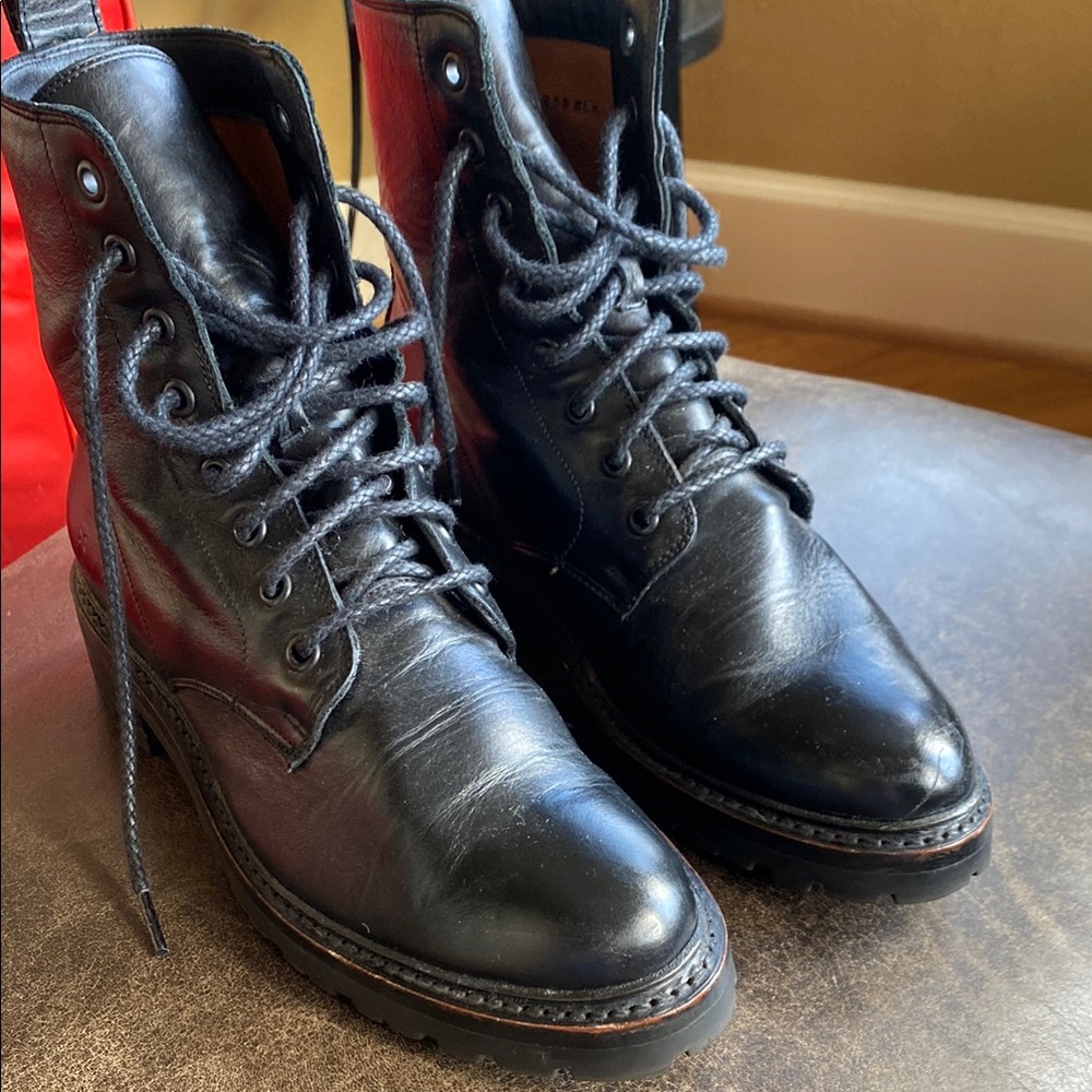 Black Leather Frye Boots